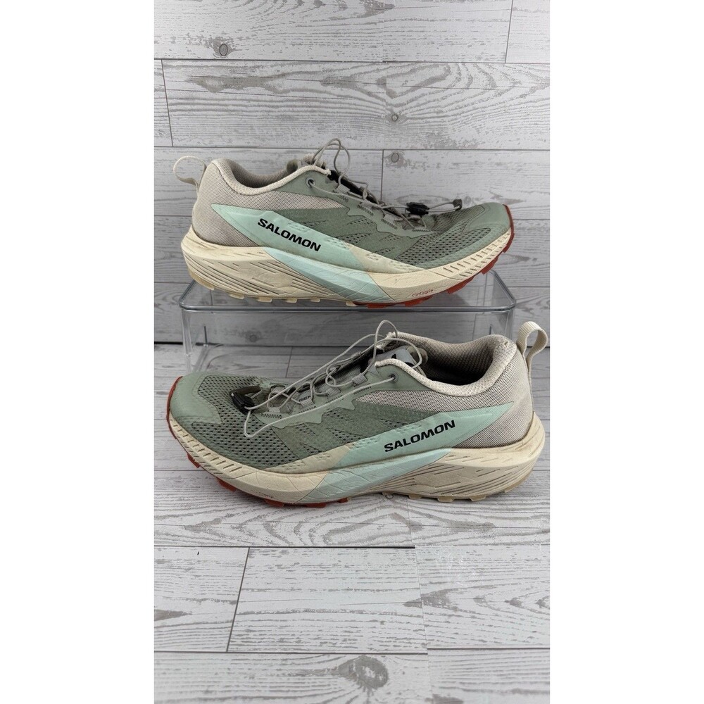Salomon Women Sense Ride 5 Green Running Shoes Sneakers Size 9.5 DIRTY #543